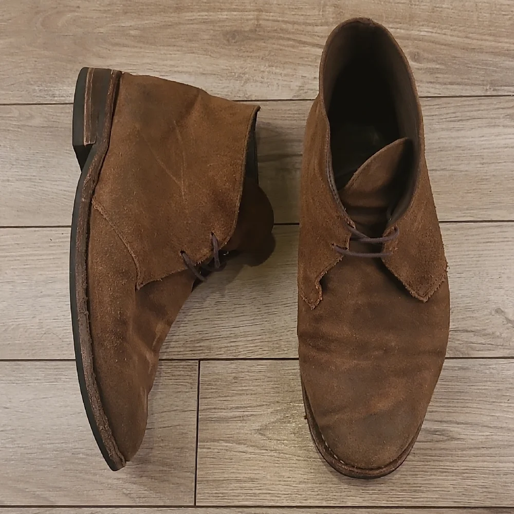 THURSDAY BOOTS Tan Light Brown Suede‎ Leather Sz 11.5 Mens Lace Up Boots